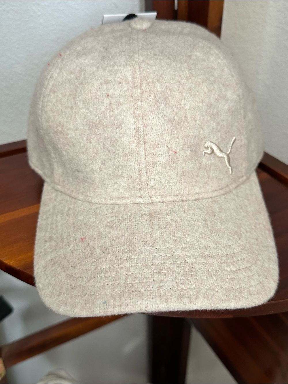Puma Beige Wool Blend Baseball Cap with Embroidered Logo